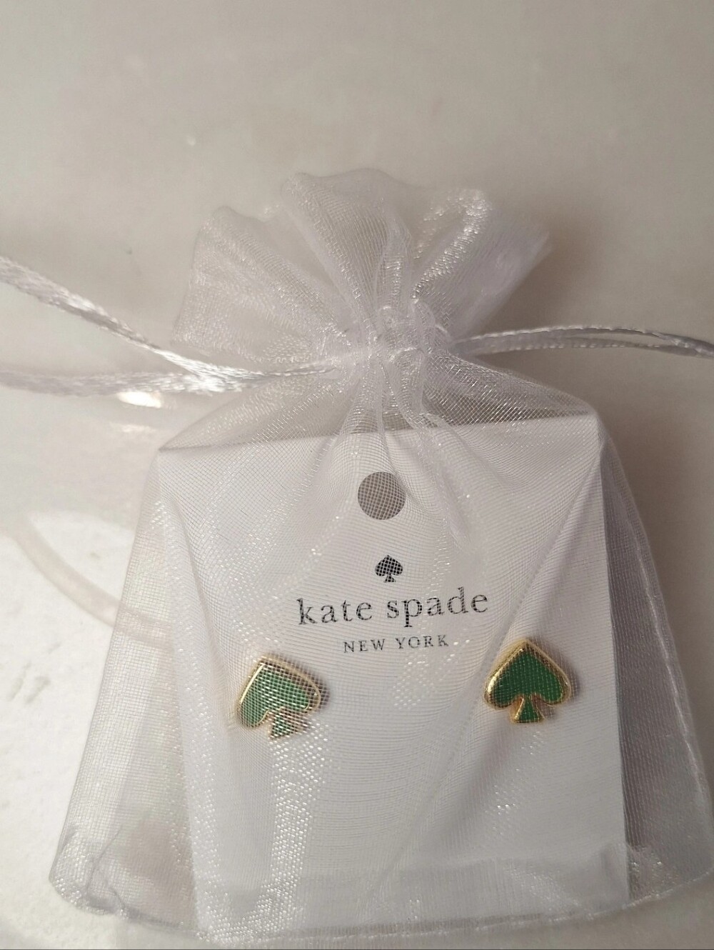 Kate Spade Green Heritage Spade Stud Earrings NWT - Picture 4 of 4